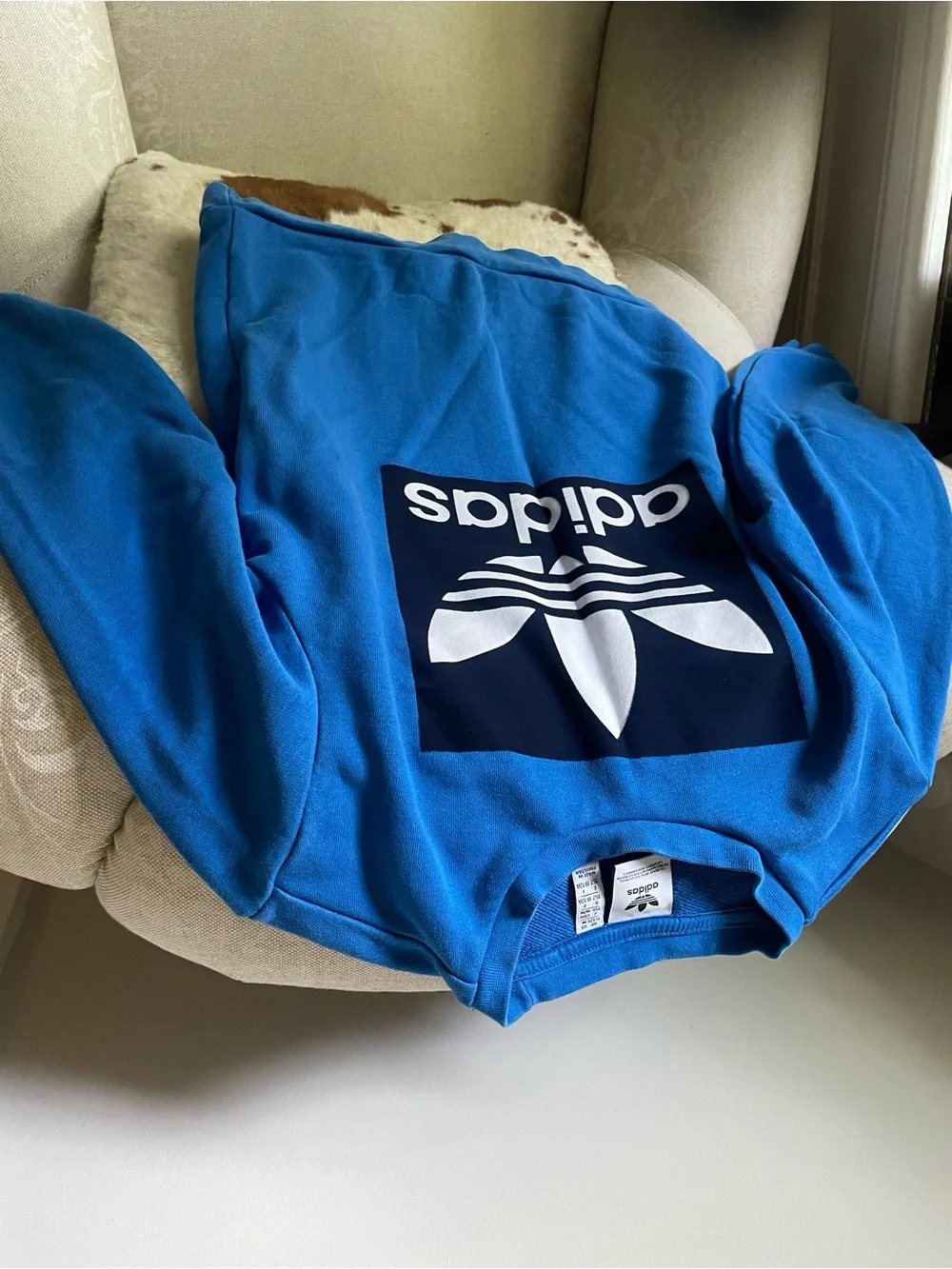 adidas Bright Blue Trefoil Crewneck Sweatshirt